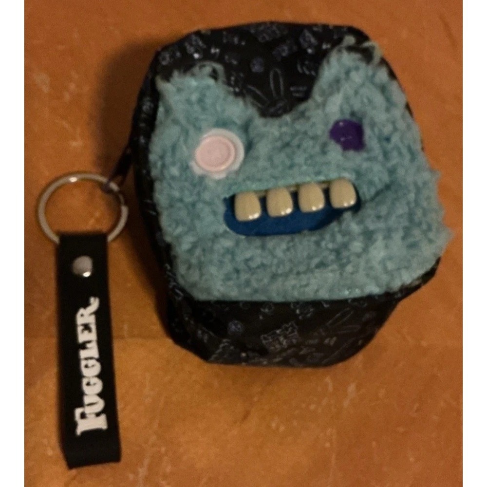 Fuggler Monster Mini Backpack Black Purple Blue with Handle & Zipper Closure